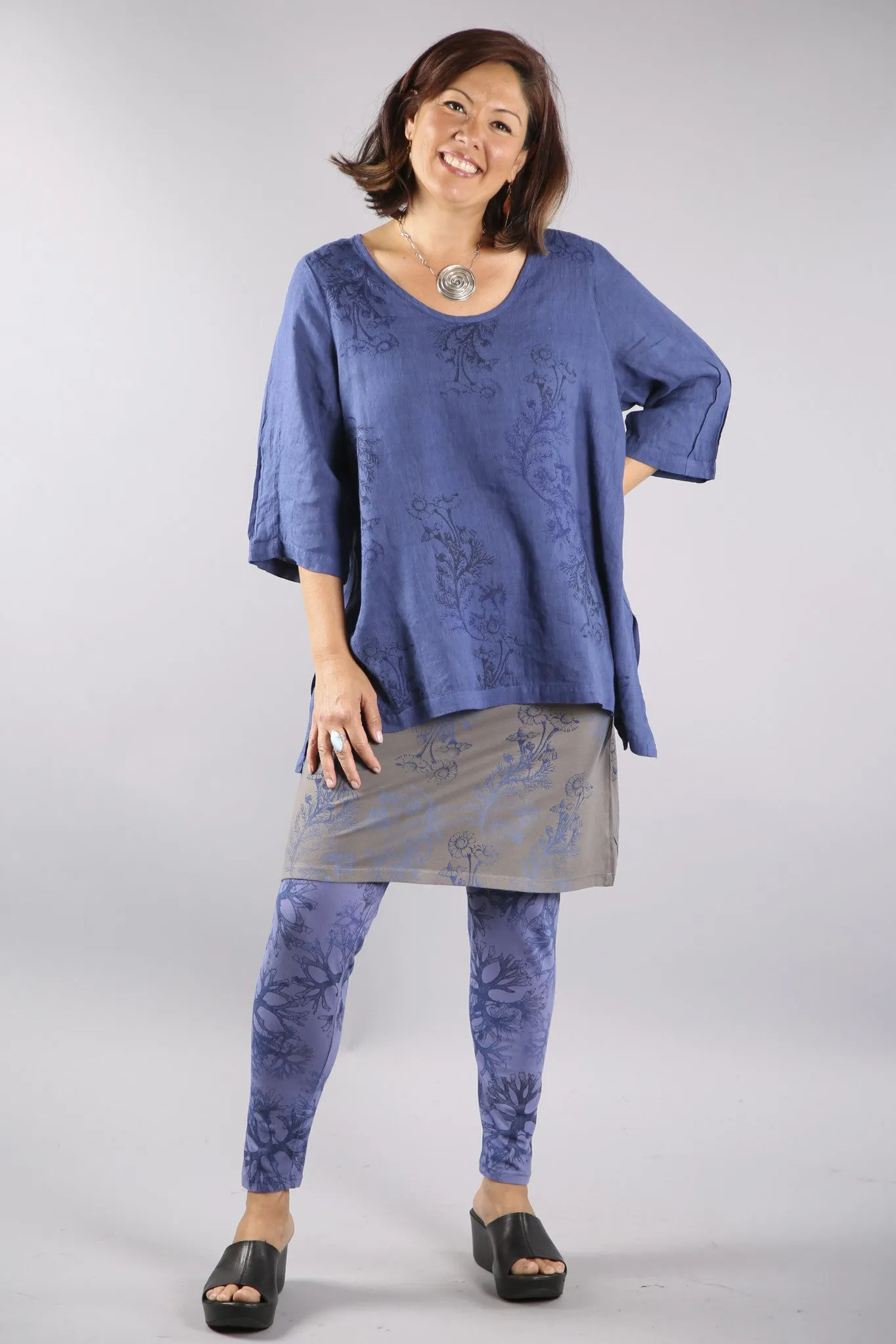 Layer Skirt Soot with floral blues 4169-P