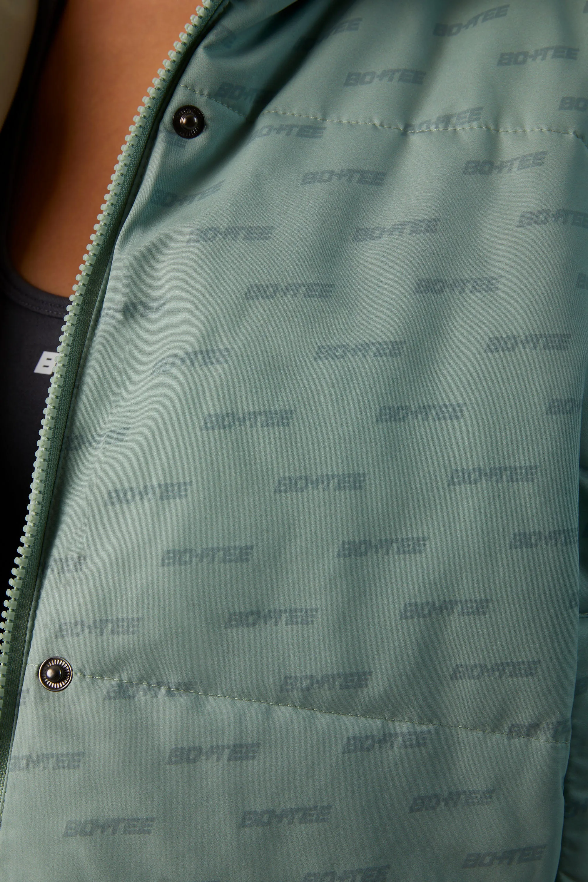 Layer Up - Reversible Hooded Puffer Jacket in Iceberg Green
