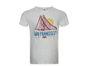 Levi's White San Francisco Bridge White Graphic Tee T-Shirt Size L