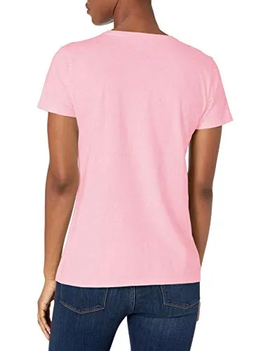 Life is Good Womens Crusher Graphic V-Neck T-Shirt, Love Happy Pink, X-Small