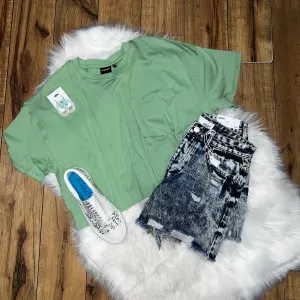 Lime Cropped Tee
