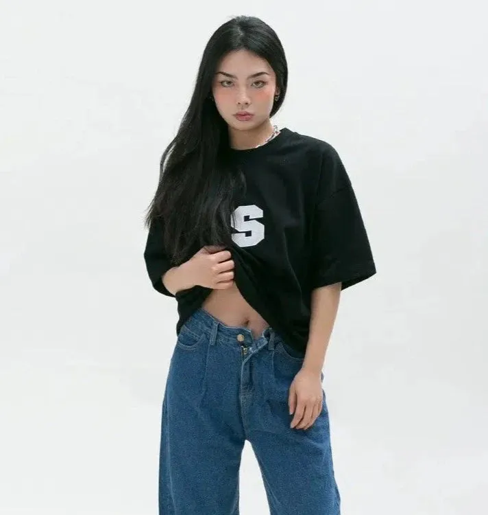 Loose Embroidered Round Neck T-shirt
