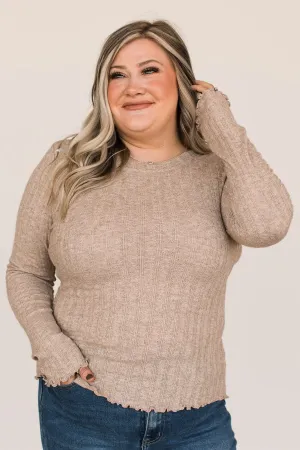 Love Endures Knit Top- Light Taupe