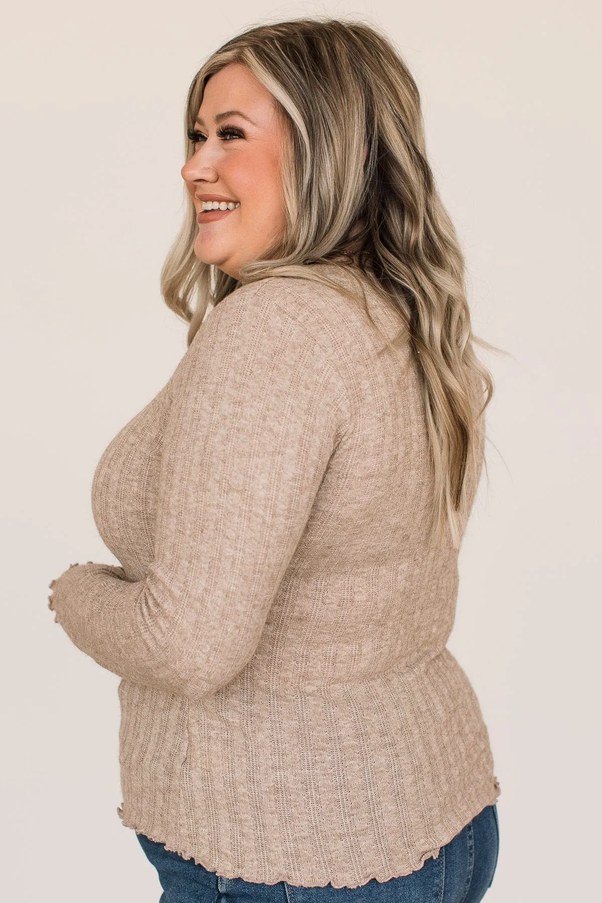 Love Endures Knit Top- Light Taupe