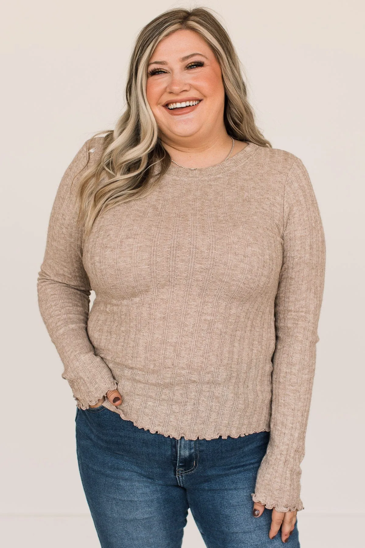 Love Endures Knit Top- Light Taupe