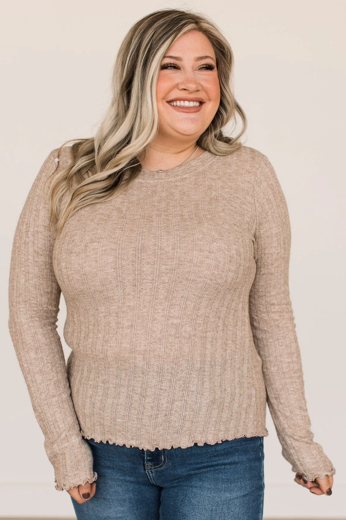 Love Endures Knit Top- Light Taupe