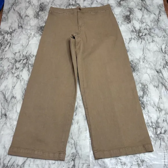 Madewell Emmett Wide Leg Crop pants jeans Khaki tan brown size P29 petite