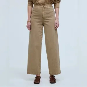 Madewell Emmett Wide Leg Crop pants jeans Khaki tan brown size P29 petite