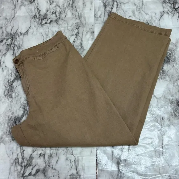 Madewell Emmett Wide Leg Crop pants jeans Khaki tan brown size P29 petite