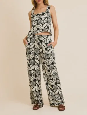Maude Sleeveless and Wide Leg Abstract Set