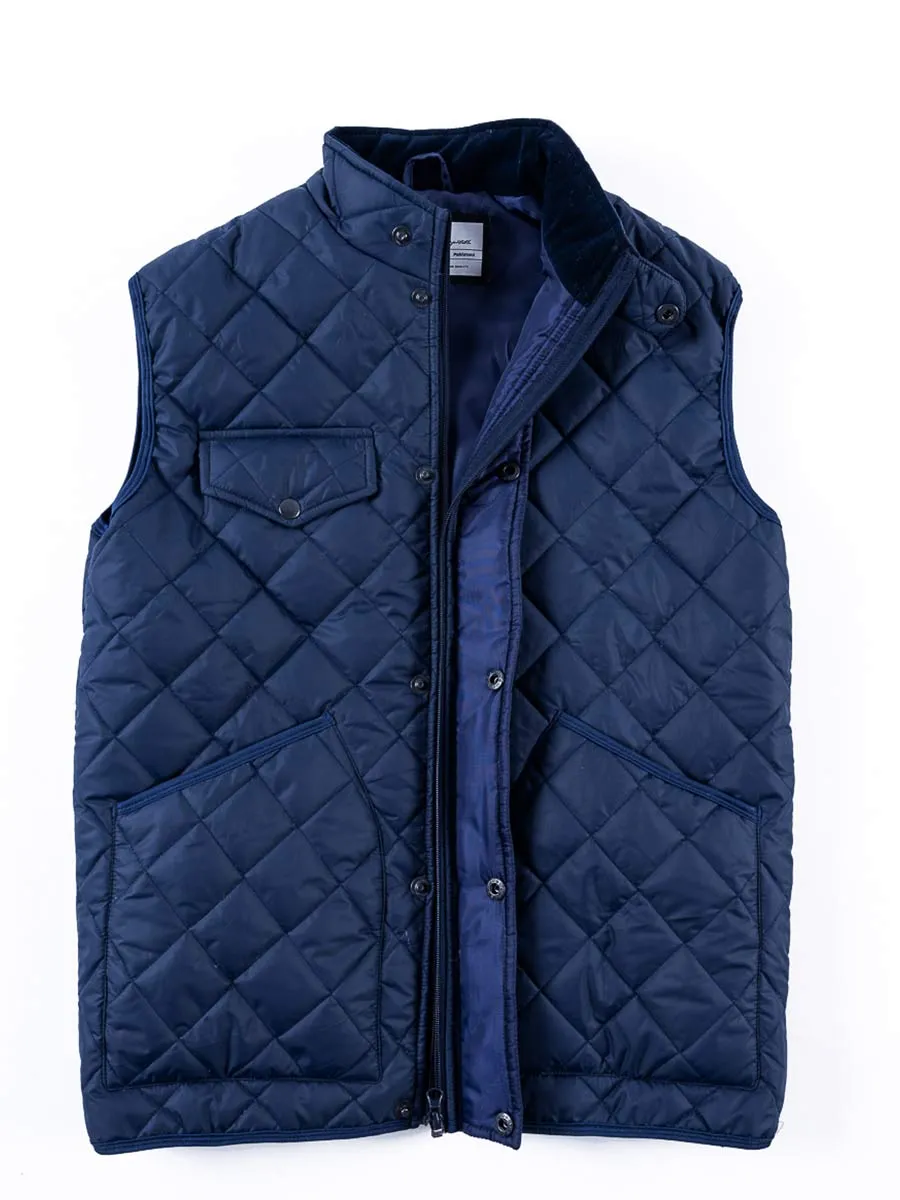 Men blue Diamond Quilted Puffer Jacket