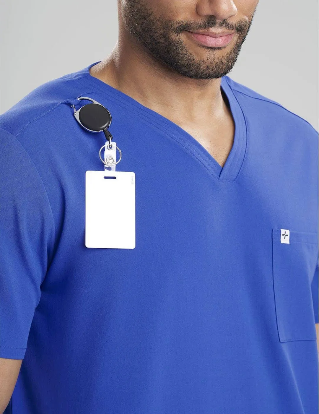 Mens Classic Scrub Top - Royal Blue