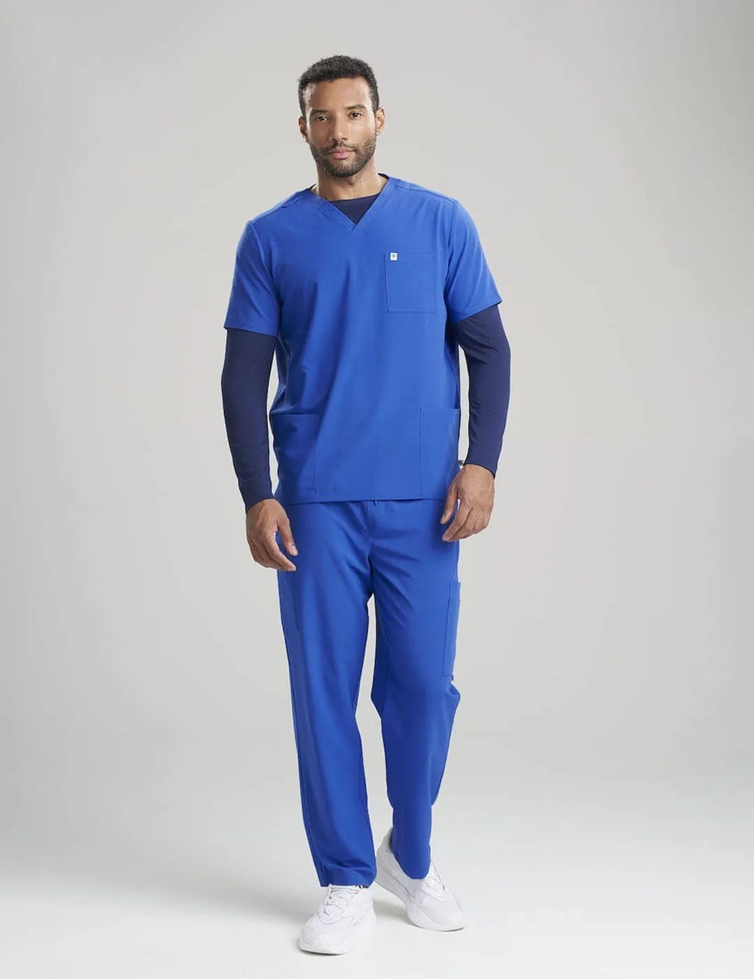 Mens Classic Scrub Top - Royal Blue