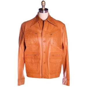 Mens S Vintage Ultra 1970s Jacket Faux Leather Brad Whitney Equu-Hyde  Size 38