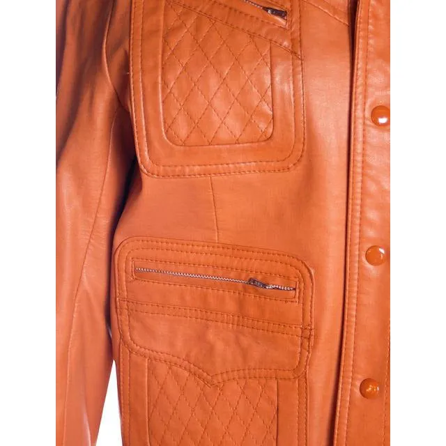 Mens S Vintage Ultra 1970s Jacket Faux Leather Brad Whitney Equu-Hyde  Size 38