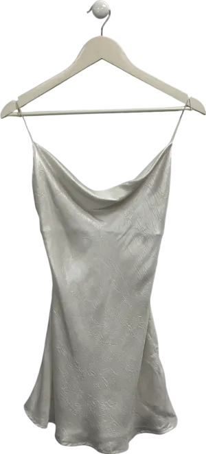 Meshki White Rhea Cowl Mini Dress - Pearl UK XS