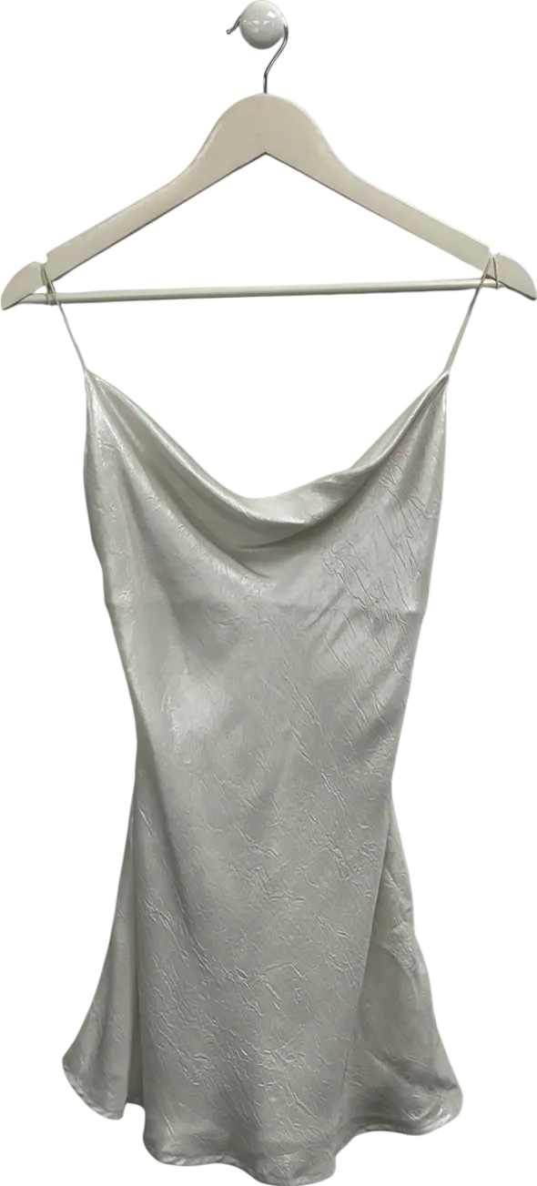Meshki White Rhea Cowl Mini Dress - Pearl UK XS