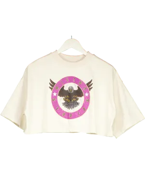 Milana Studios Cream Eagle Cropped Heavyweight T-shirt. UK S