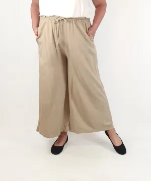 Miracle neutral beige wide leg pants size 16