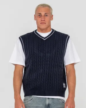 Neff-V Ribbed Cable Knit Vest