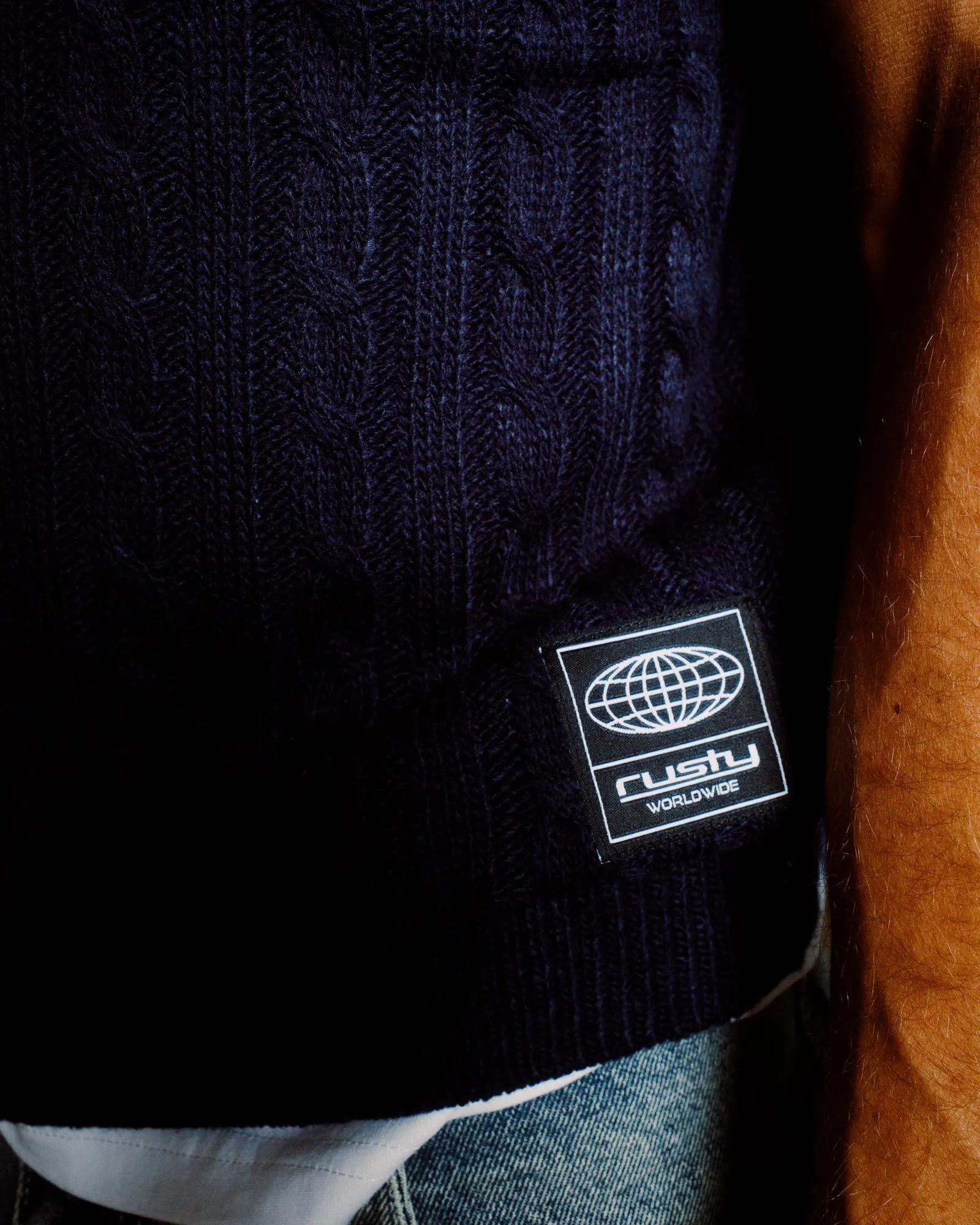 Neff-V Ribbed Cable Knit Vest