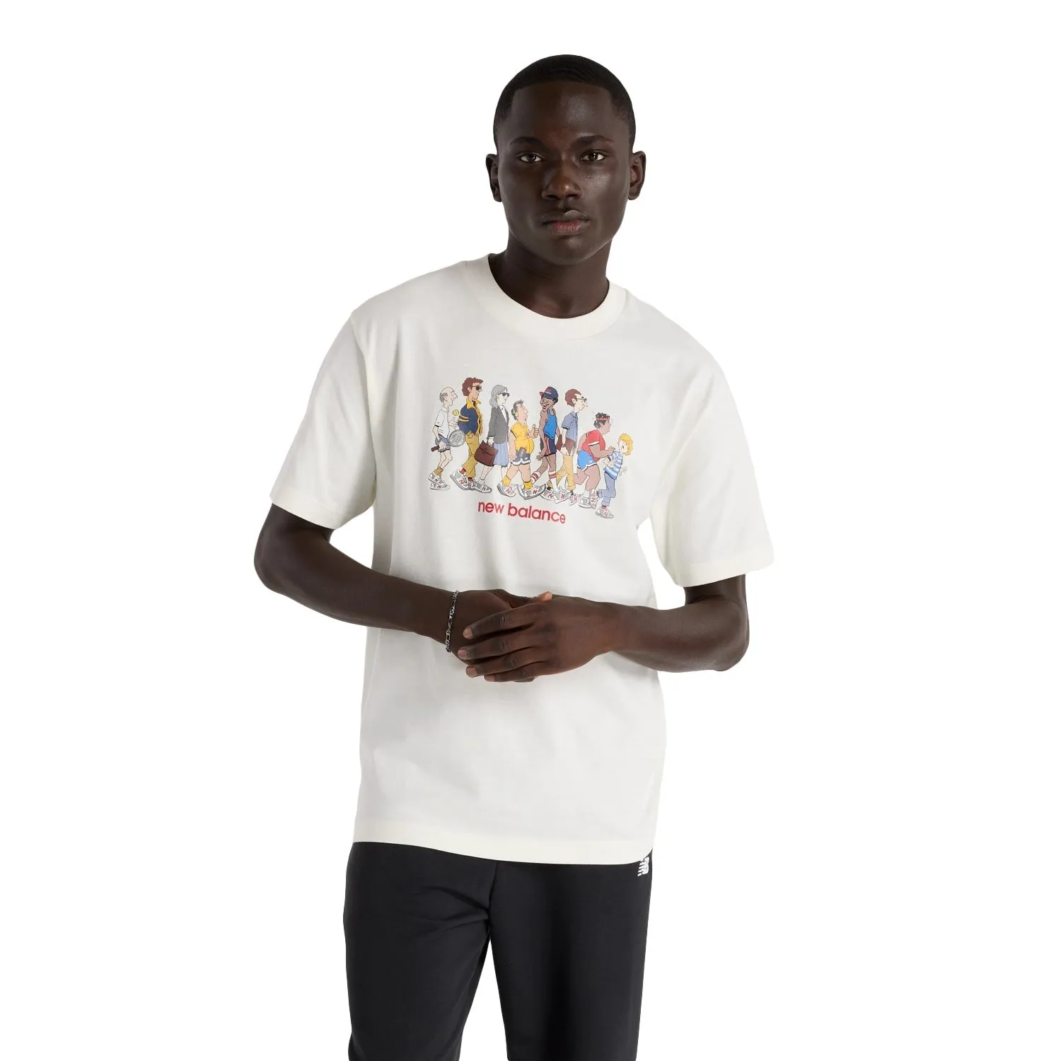 New Balance Men Athletics Relaxed Archive Walk T-Shirt White MT43553-SST
