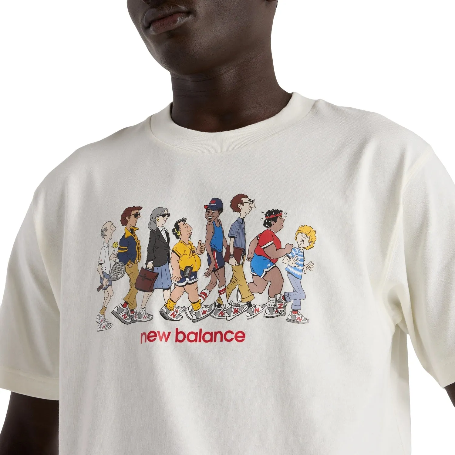 New Balance Men Athletics Relaxed Archive Walk T-Shirt White MT43553-SST