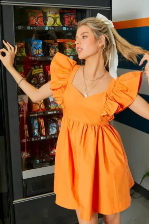 New Perspective Dress in Tangerine