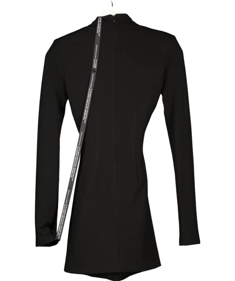 Noughts & Kisses Black Evie Twist Mini Dress UK XS