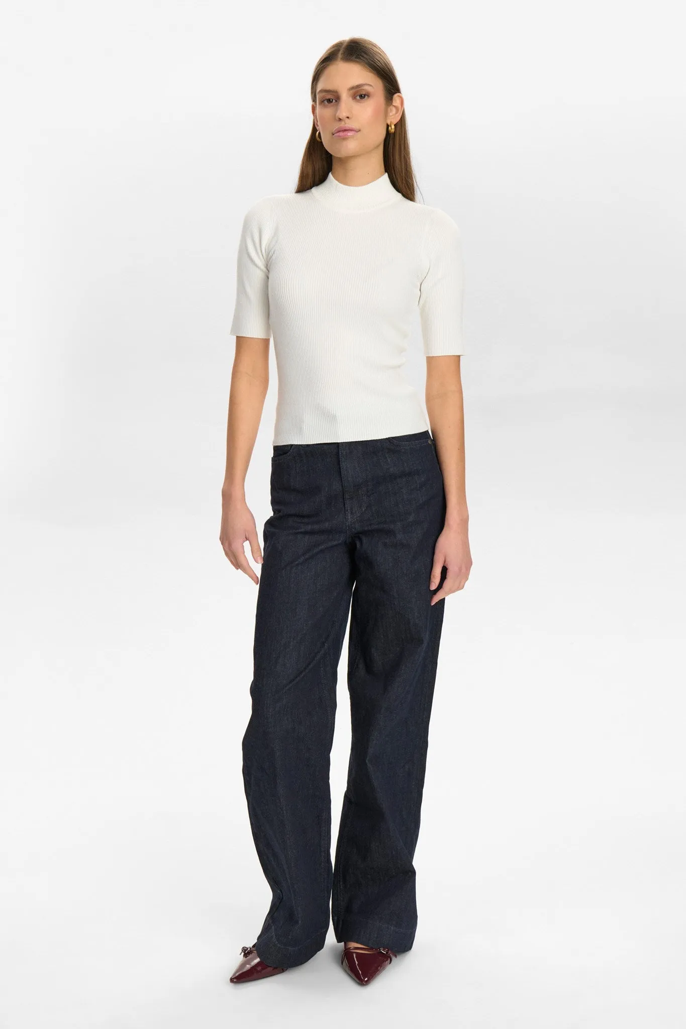 NUBIA SS PULLOVER CROPPED - Cloud Dancer