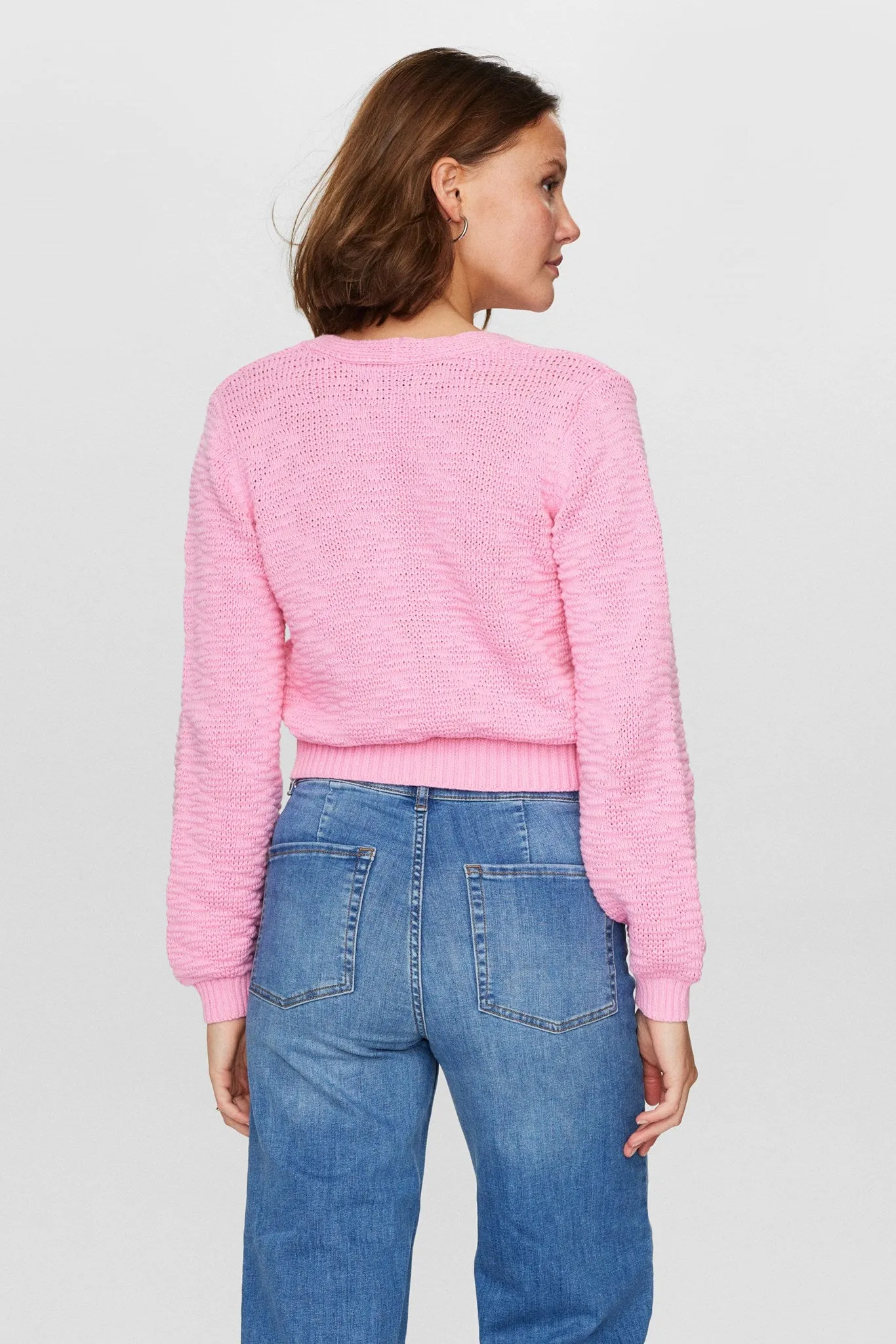 NUMIRNA CROPPED CARDIGAN - Fuchsia Pink