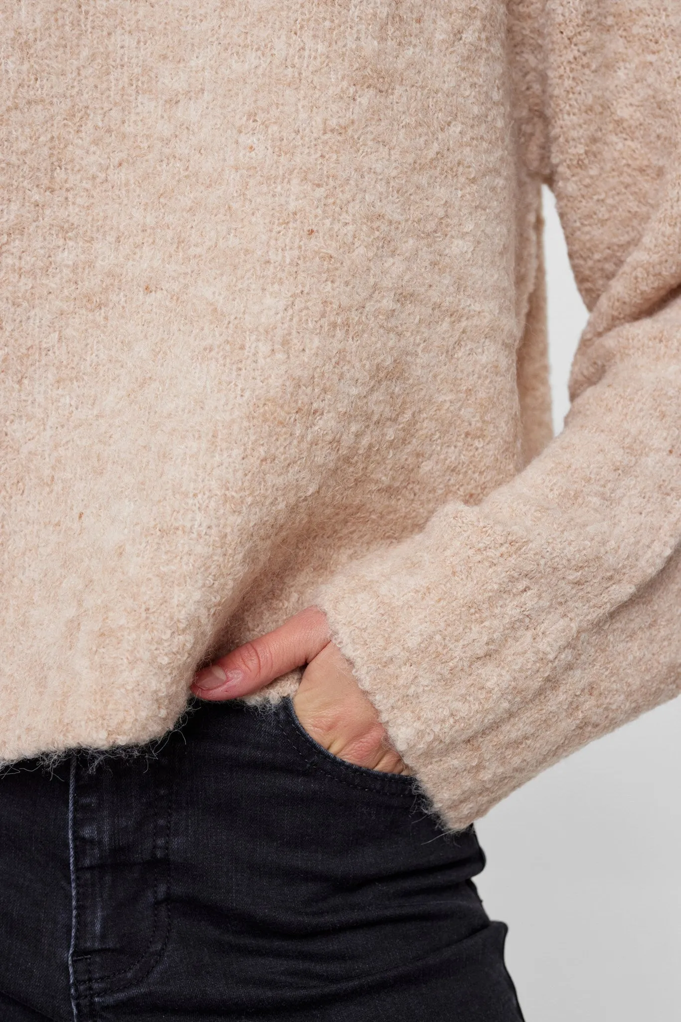 NUWILLA CROPPED PULLOVER  - Birch Melange