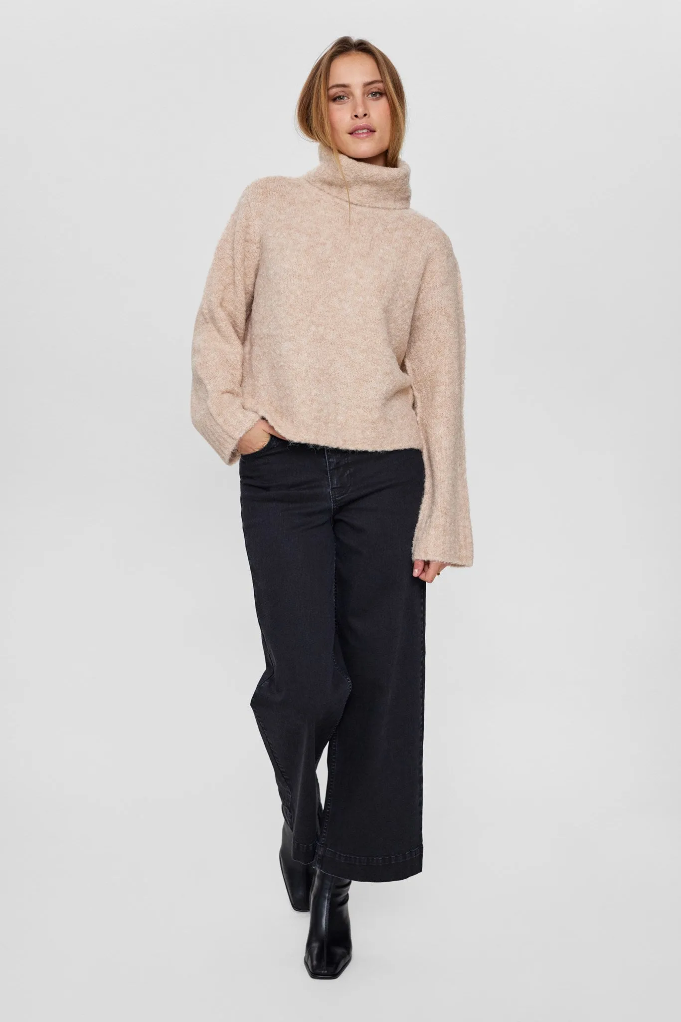 NUWILLA CROPPED PULLOVER  - Birch Melange