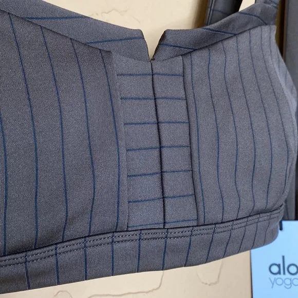 NWT ALO Yoga Pinstriped Sports Bra (see matching Flared Leggings also listed)