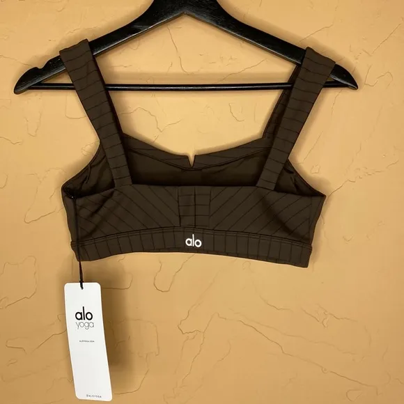 NWT ALO Yoga Pinstriped Sports Bra (see matching Flared Leggings also listed)