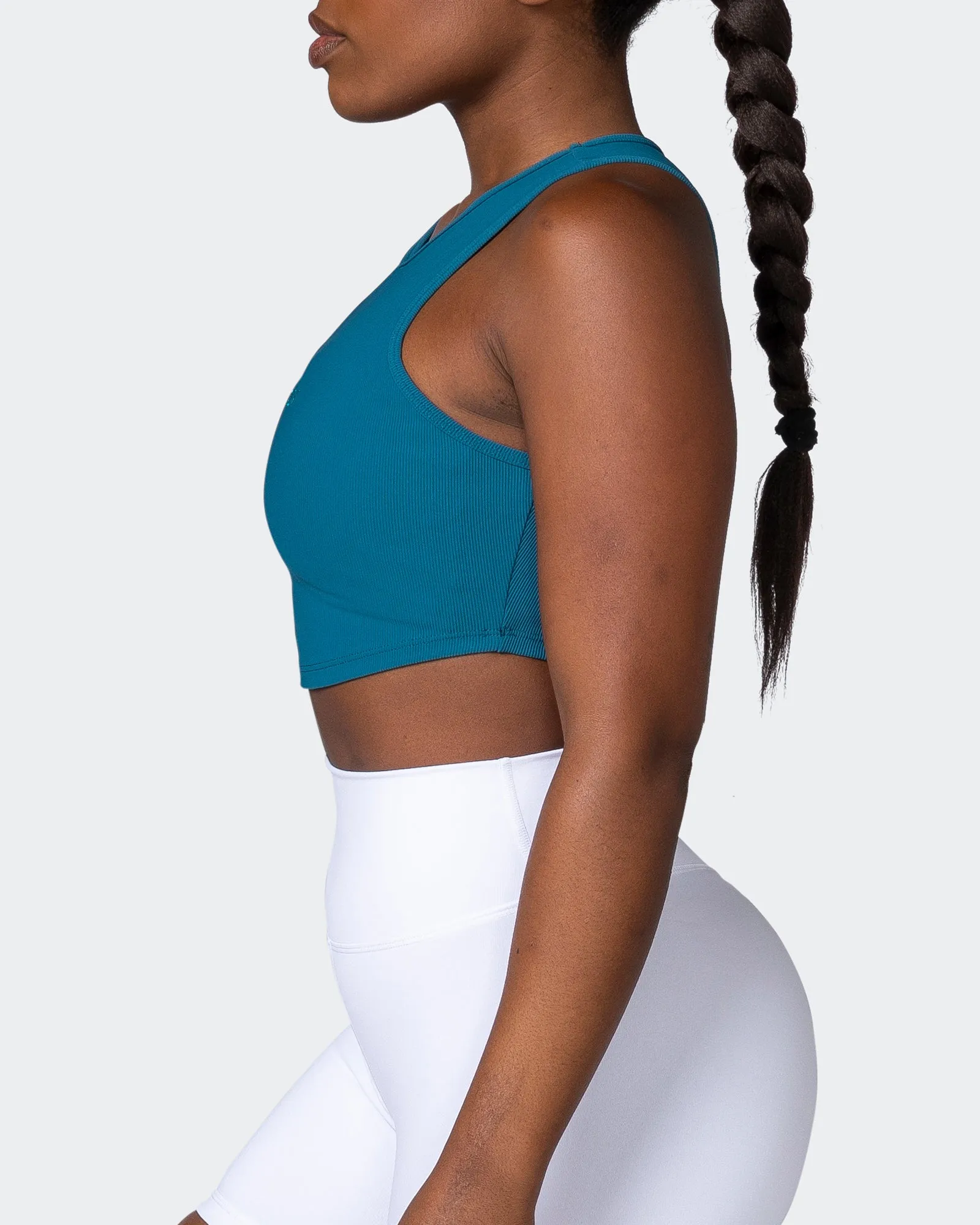 Off Duty Rib Cropped Tank - Marine