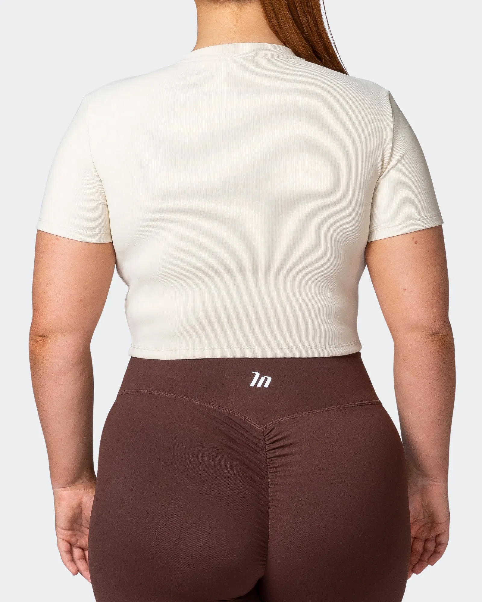 Off Duty Rib Cropped Tee - Cream