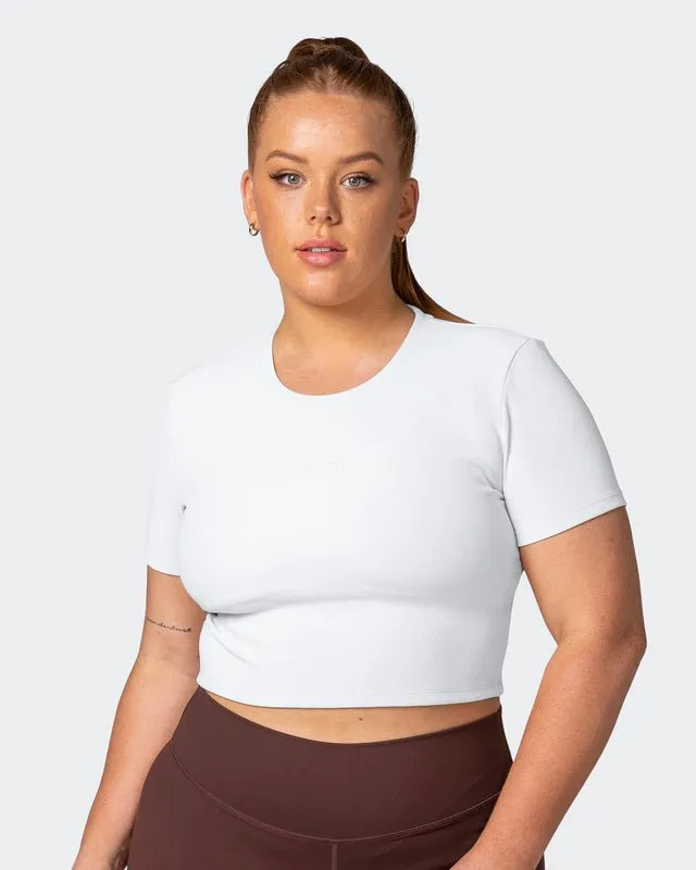 Off Duty Rib Cropped Tee - White