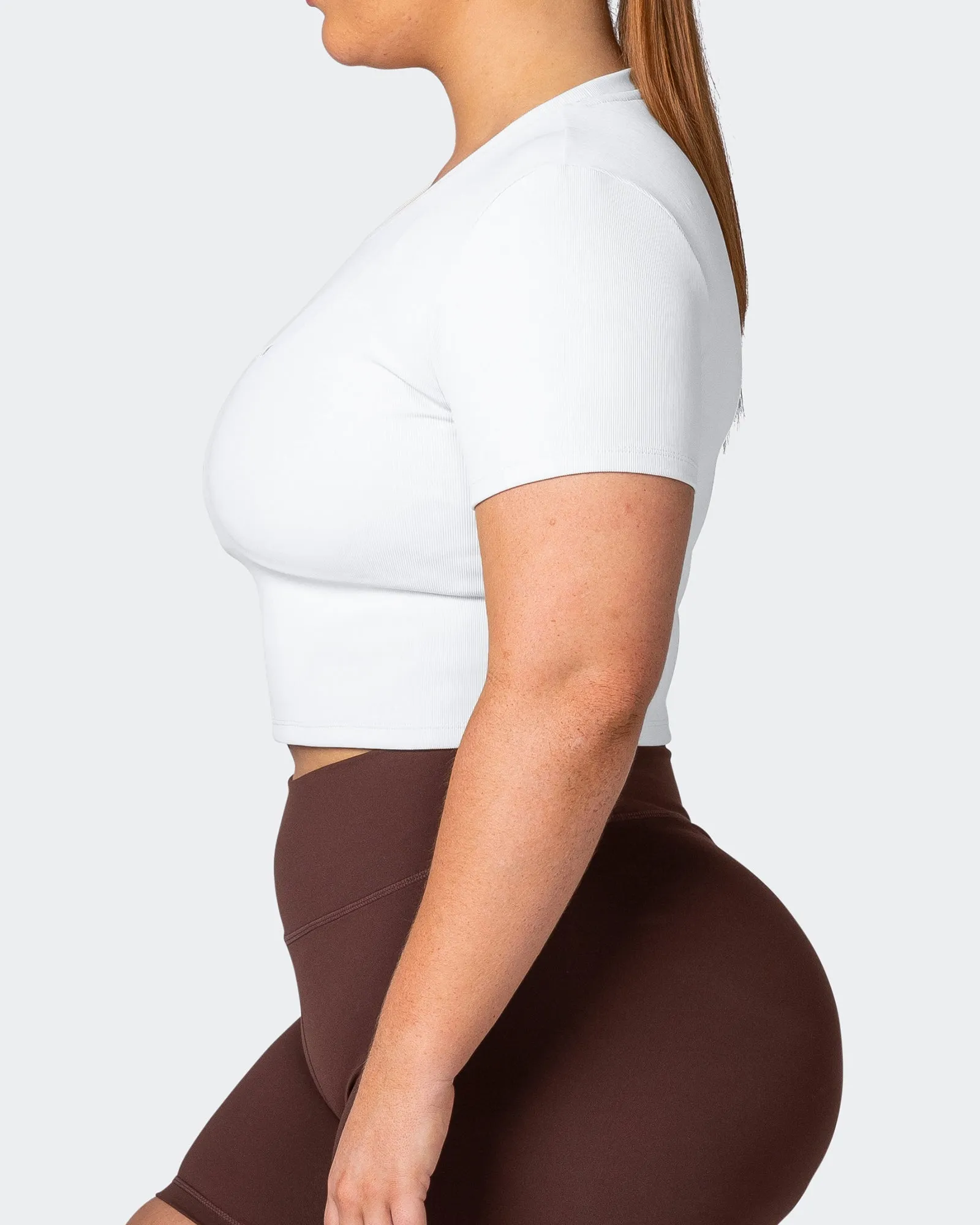 Off Duty Rib Cropped Tee - White