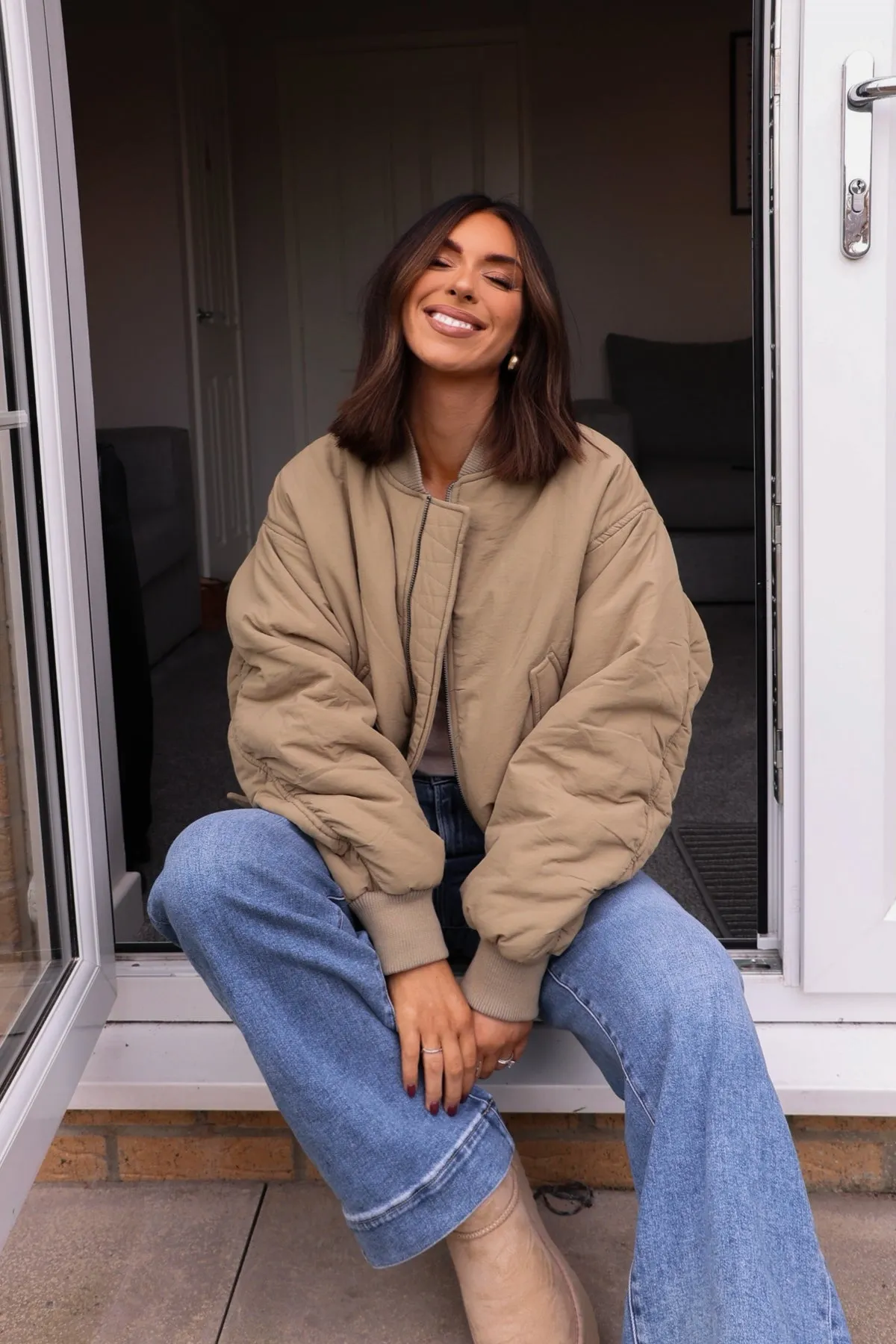 Olive Bomber Puffer Jacket - FINAL SALE