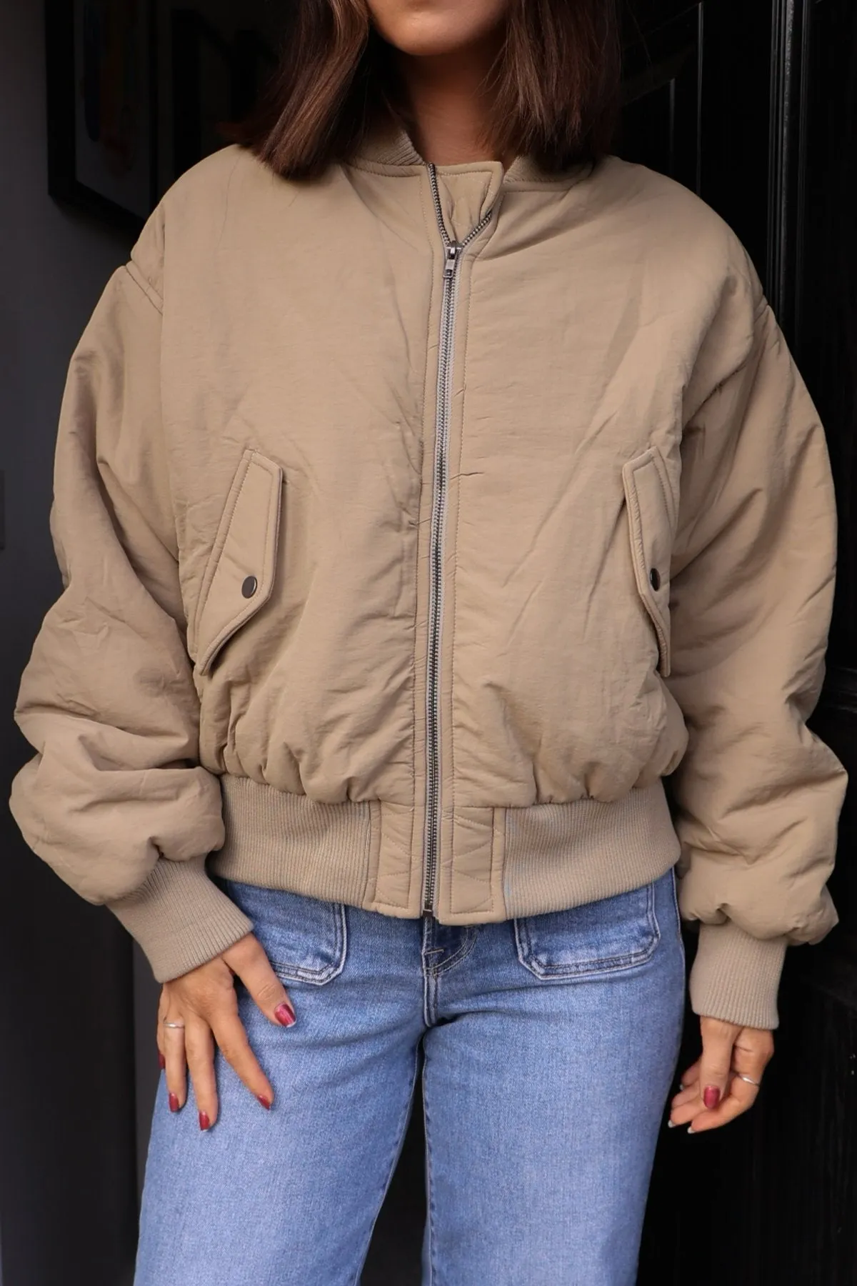 Olive Bomber Puffer Jacket - FINAL SALE