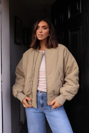Olive Bomber Puffer Jacket - FINAL SALE