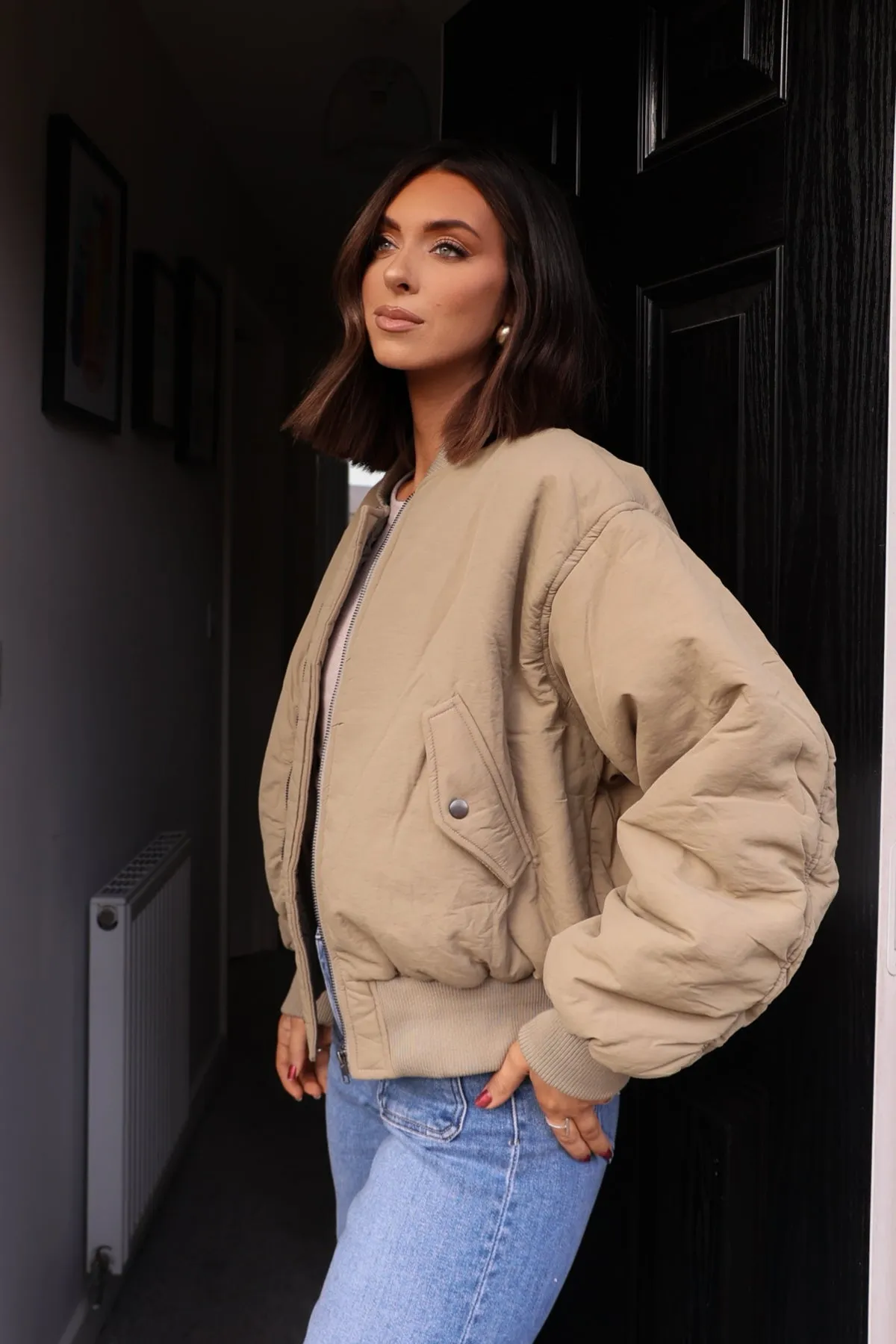 Olive Bomber Puffer Jacket - FINAL SALE