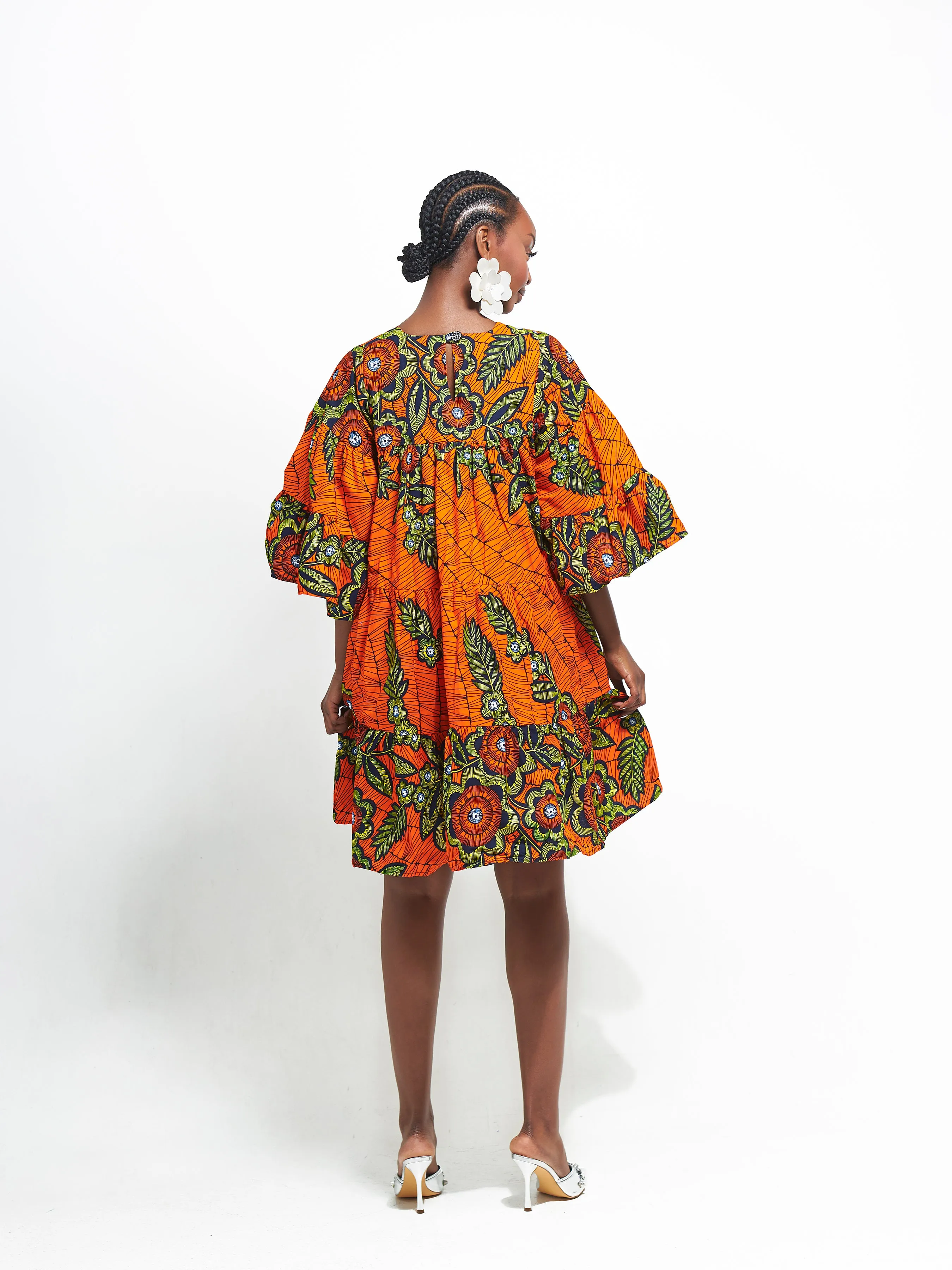 OYIN African Print Tiered Mini Dress