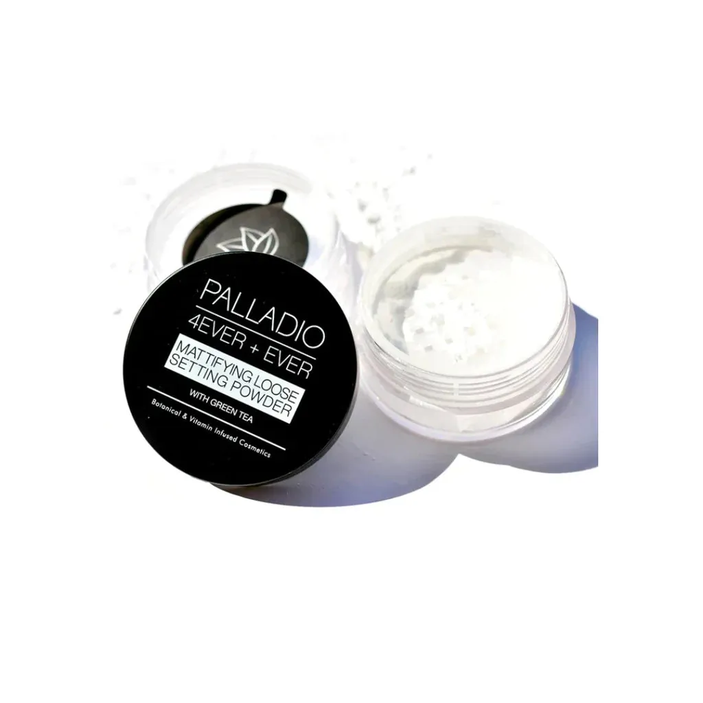 Palladio 4ever ever mattifying loose setting powder with green tea