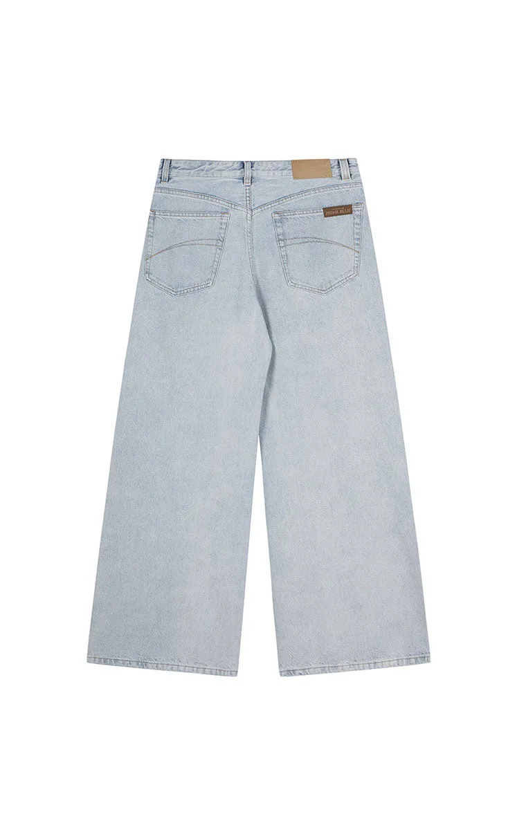 Pants / JNBY Wide-Leg Cuffed Denim Pants