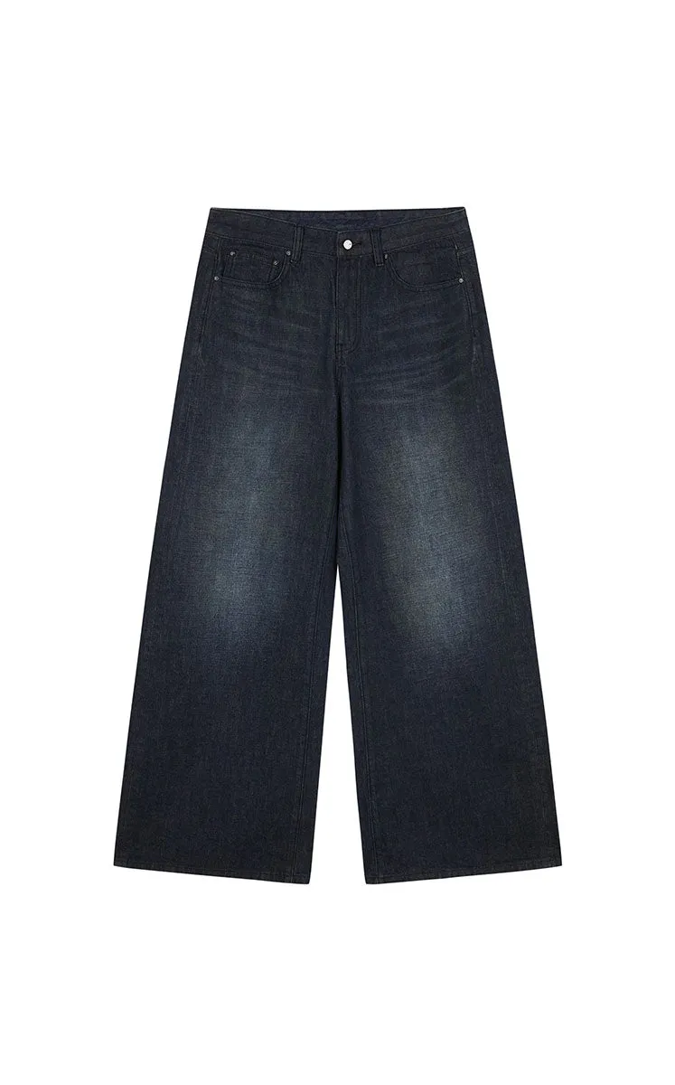 Pants / JNBY Wide-Leg Cuffed Denim Pants