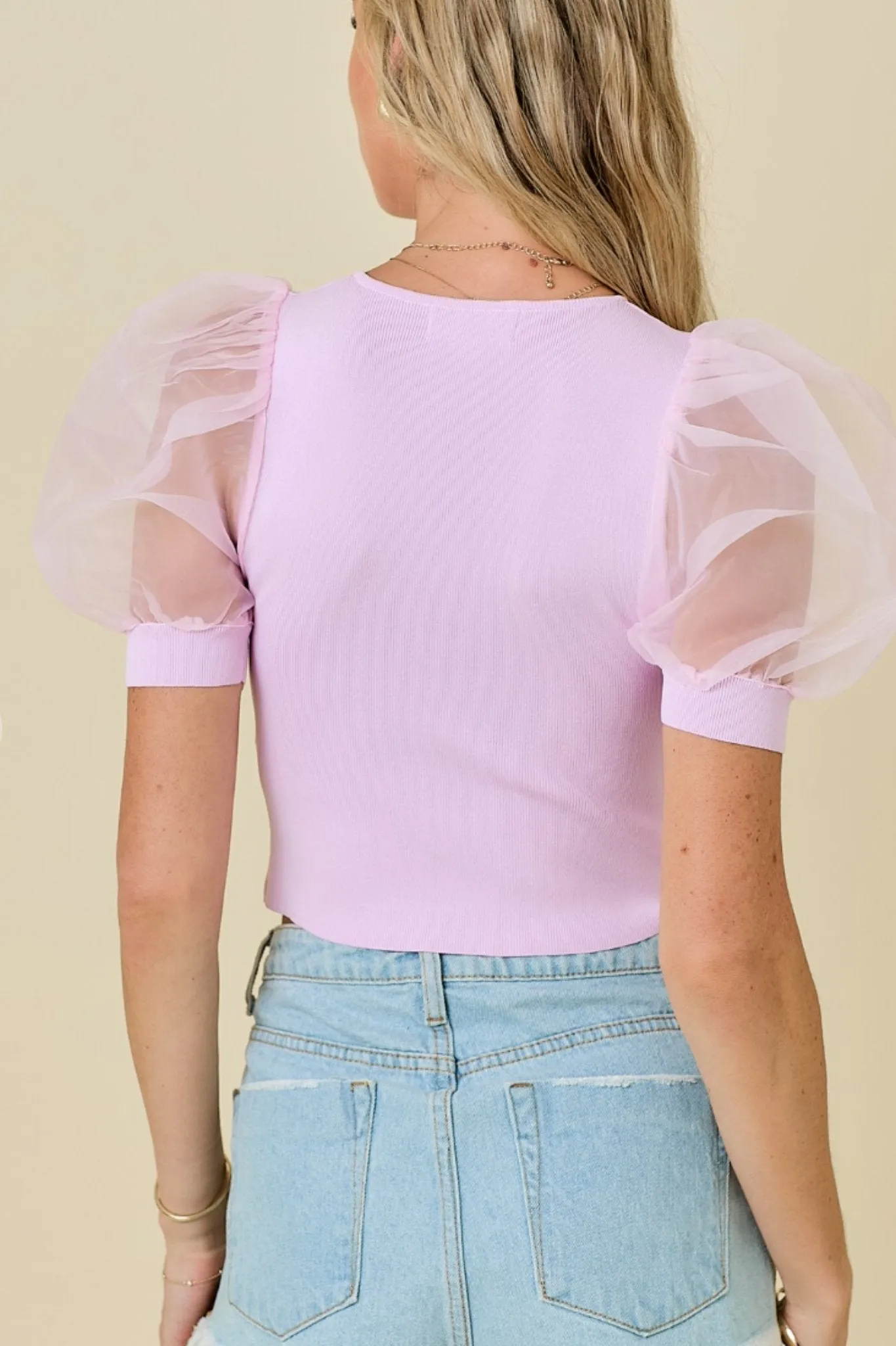 Pink Puff sleeve top