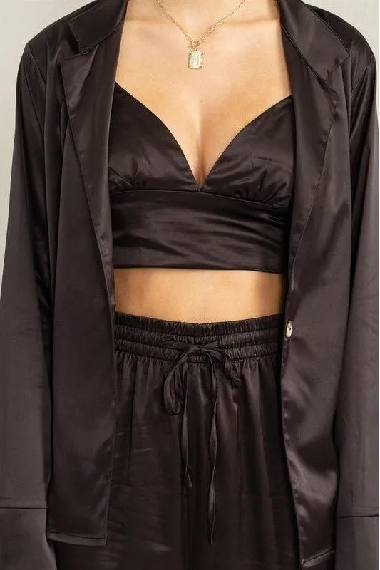 Positively Alluring Bralette and Top - Black