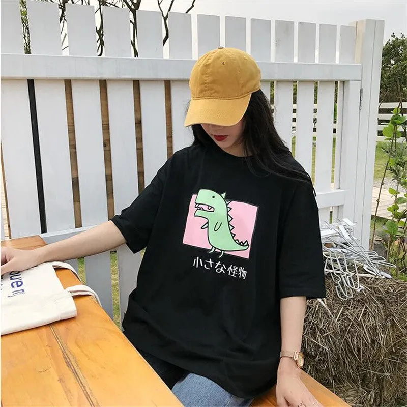 "CARTOON DINOSAUR" LOOSE TEE T-SHIRT K061703